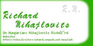 richard mihajlovits business card